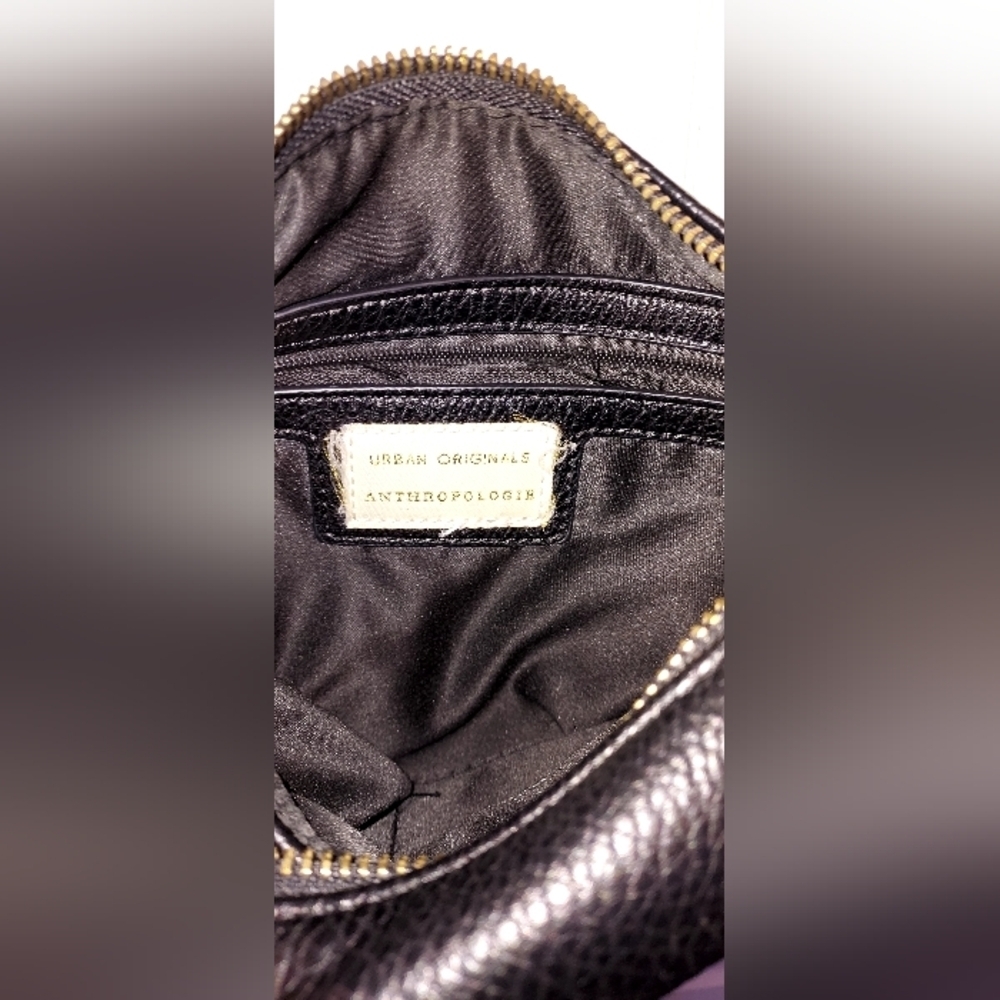 Anthropologie Half MoonBlack Crossbody Bag with Textured Strap - Picture 5 of 5